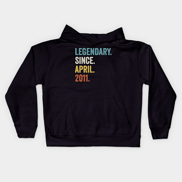 Legendary Since April 2011 11th Birthday Kids Hoodie by tobzz